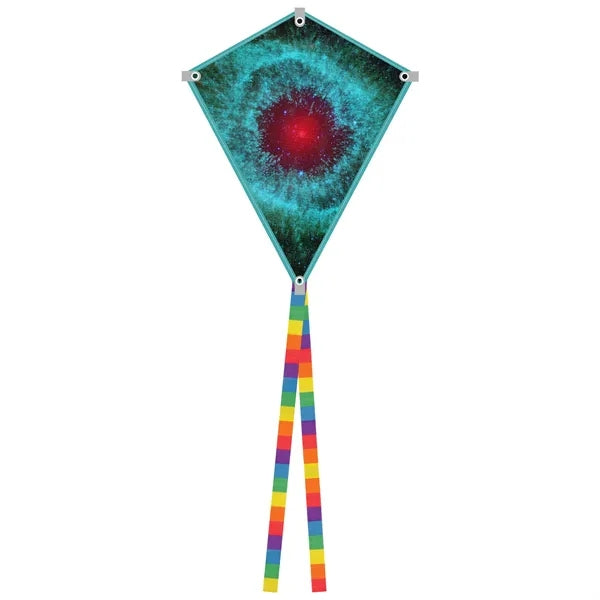 Full Color Polyester Diamond Kite Toy With String Set