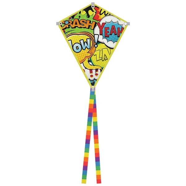 Full Color Polyester Diamond Kite Toy With String Set