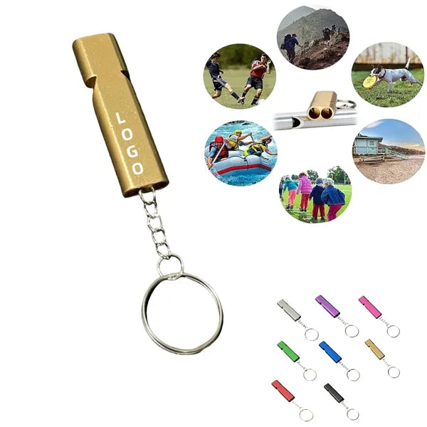Dual-tube Outdoor Whistle With Keychain Free Shipping