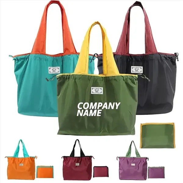 Shopping Tote Bag with Drawstring Closure