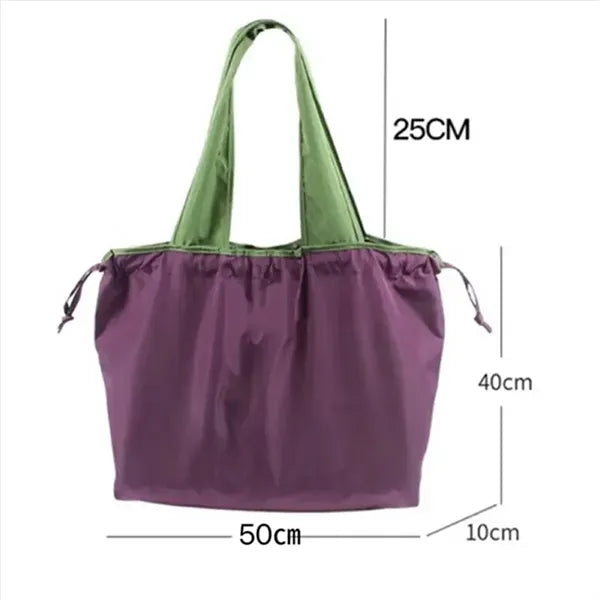 Shopping Tote Bag with Drawstring Closure