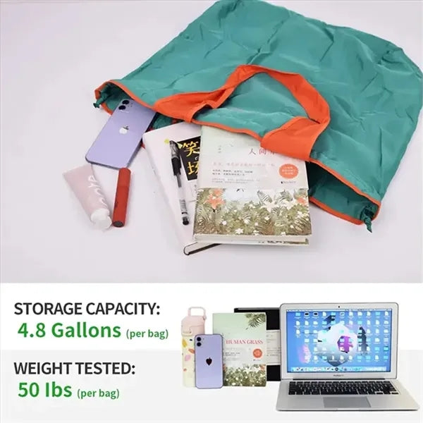 Shopping Tote Bag with Drawstring Closure
