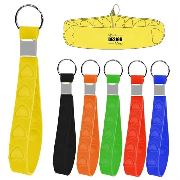 Push Pop Fidget Wrist Strap Keychain