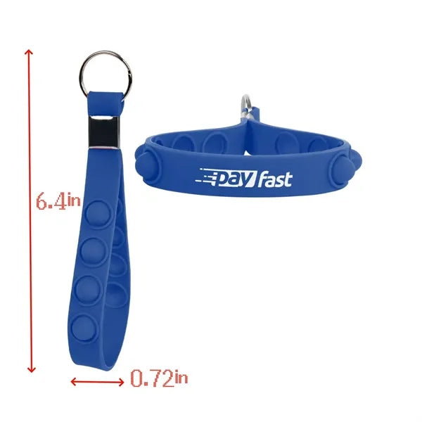 Push Pop Fidget Wrist Strap Keychain