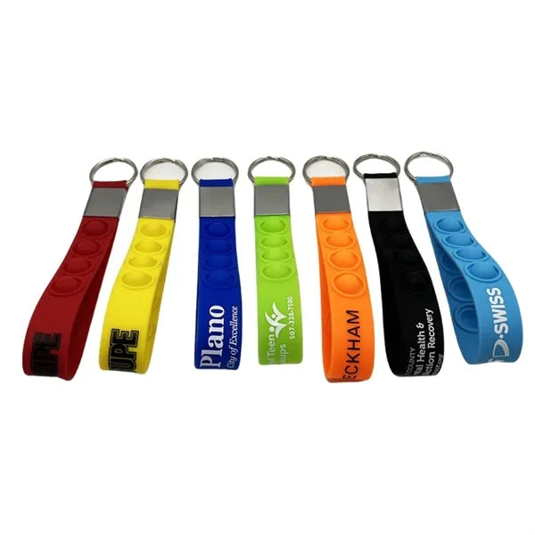 Push Pop Fidget Wrist Strap Keychain