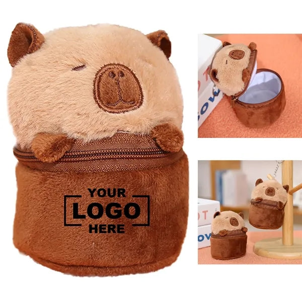 4 Inch Adorable Capybara Plush Coin Purse Functional Charm