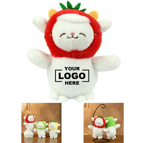 5 Inch Kawaii Fruit-Shaped Lamb Plush Keychain