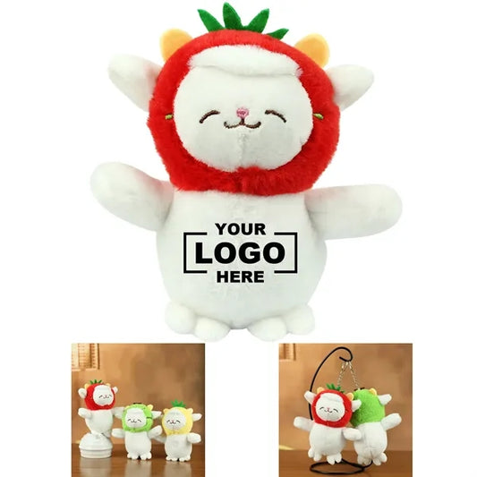 5 Inch Kawaii Fruit-Shaped Lamb Plush Keychain