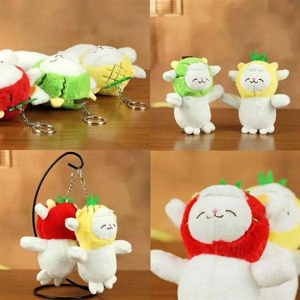 5 Inch Kawaii Fruit-Shaped Lamb Plush Keychain
