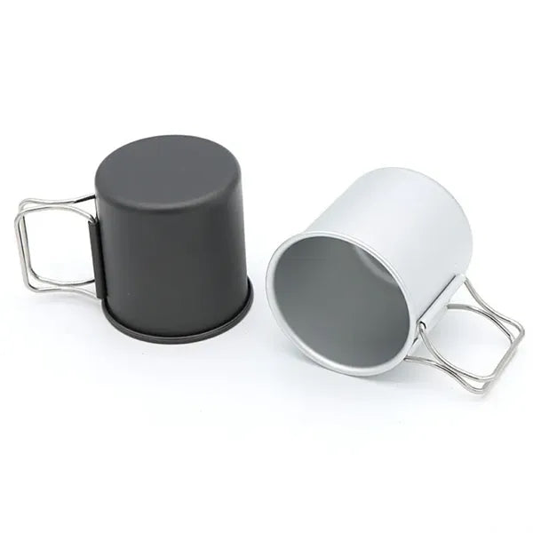 10oz Outdoor Folding Handle Camping Aluminum Cup