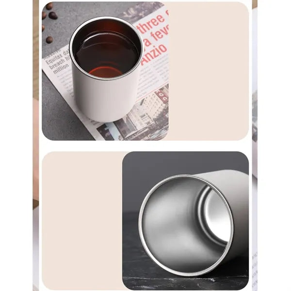 10 oz Mini Dual-Layer Coffee & Straw Cup