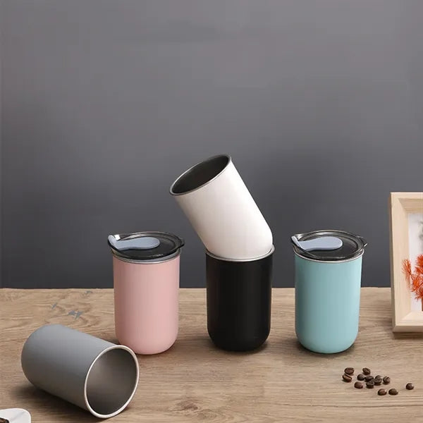 10 oz Mini Dual-Layer Coffee & Straw Cup