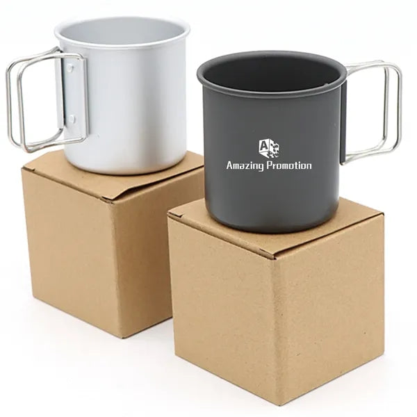 10oz Outdoor Folding Handle Camping Aluminum Cup