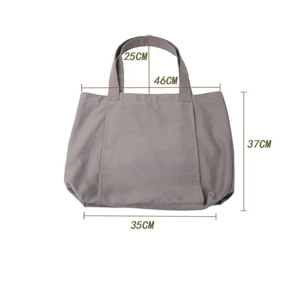 Fashionable Large Capacity Canvas Tote Bag With Multi Pocket
