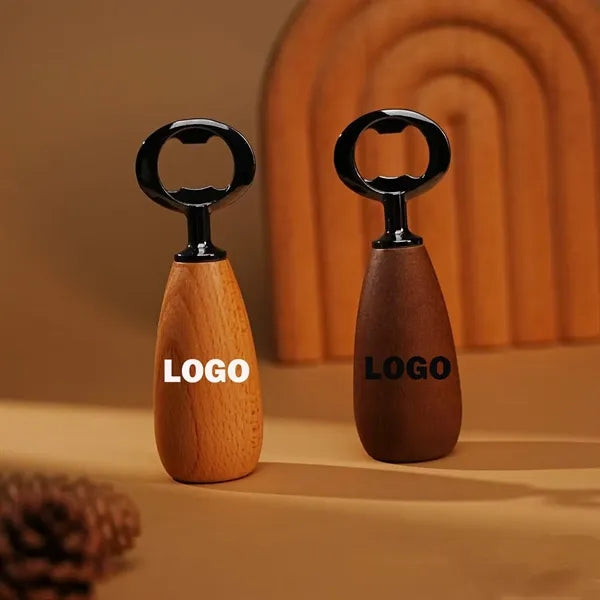 Bottle Opener Carabiner with Wood Handle