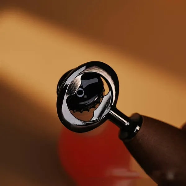 Bottle Opener Carabiner with Wood Handle
