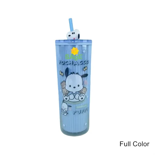 24 oz Double-Wall Plastic Cartoon 3D Topper Tumbler with Lid
