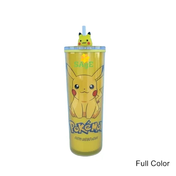24 oz Double-Wall Plastic Cartoon 3D Topper Tumbler with Lid