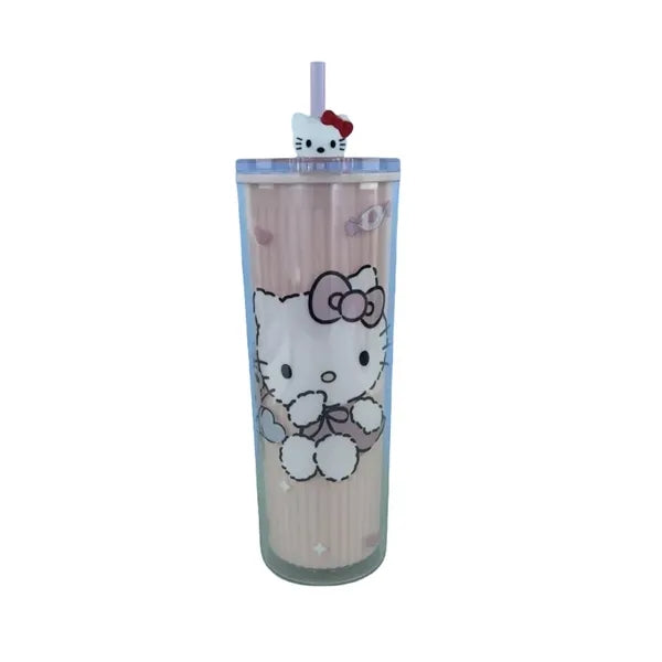 24 oz Double-Wall Plastic Cartoon 3D Topper Tumbler with Lid