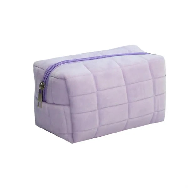 Plush Quilted Makeup Bag