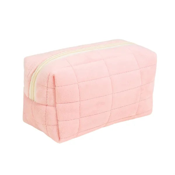 Plush Quilted Makeup Bag