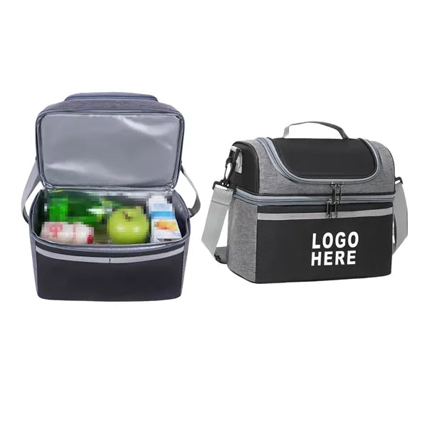 Crossbody Insulated Double Layer Lunch Bag For Office Work