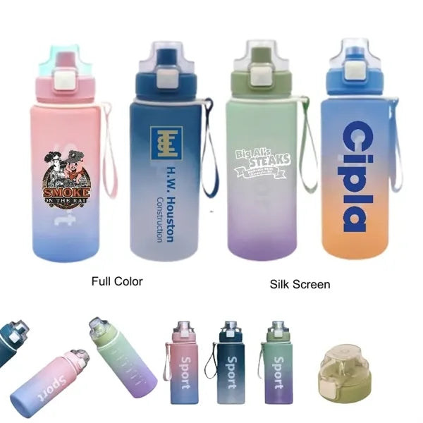 25 oz Gradient Sport Bottle with Flip Lid & Wrist Strap