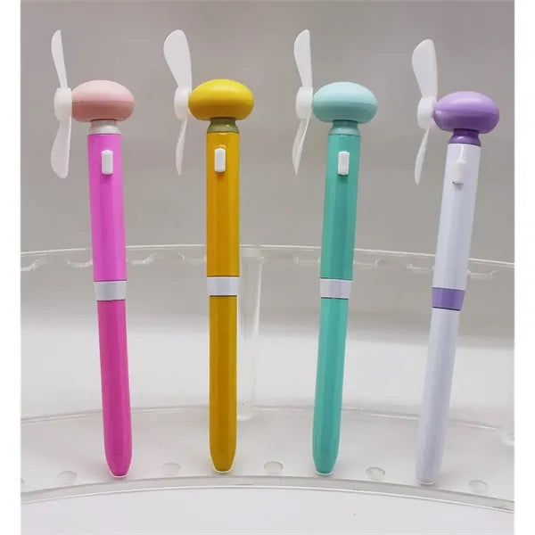 Metal ballpoint pen with mini fan