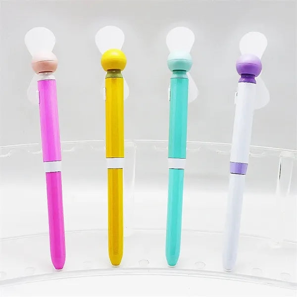 Metal ballpoint pen with mini fan