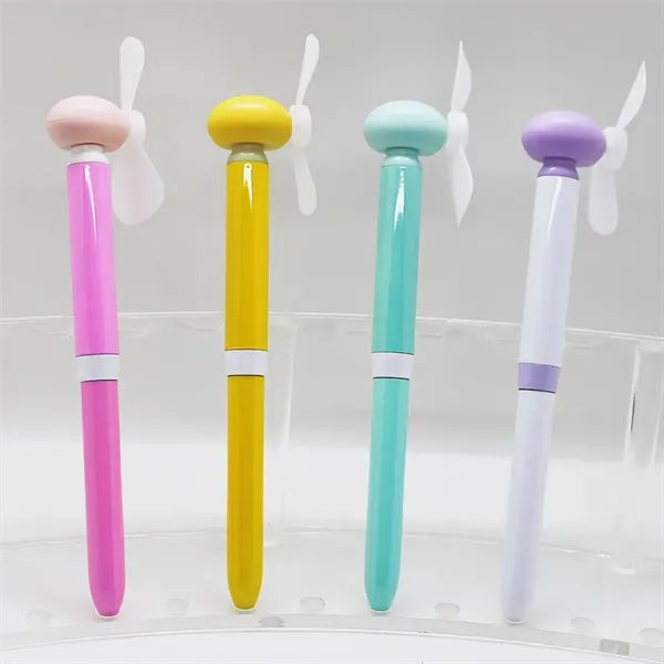 Metal ballpoint pen with mini fan