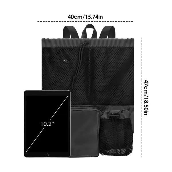 Large Capacity Waterproof Drawstring Bag Transparent Mesh