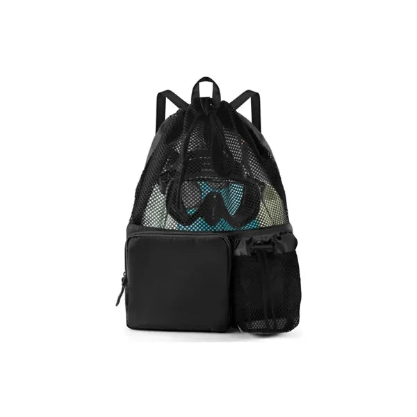 Large Capacity Waterproof Drawstring Bag Transparent Mesh