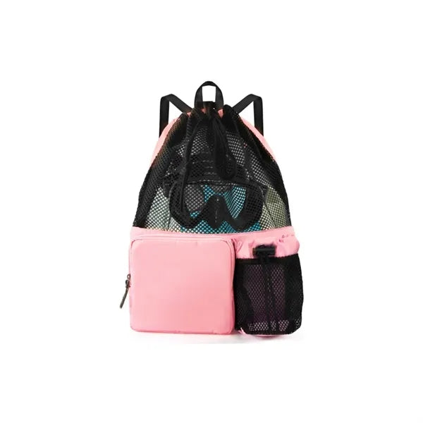 Large Capacity Waterproof Drawstring Bag Transparent Mesh