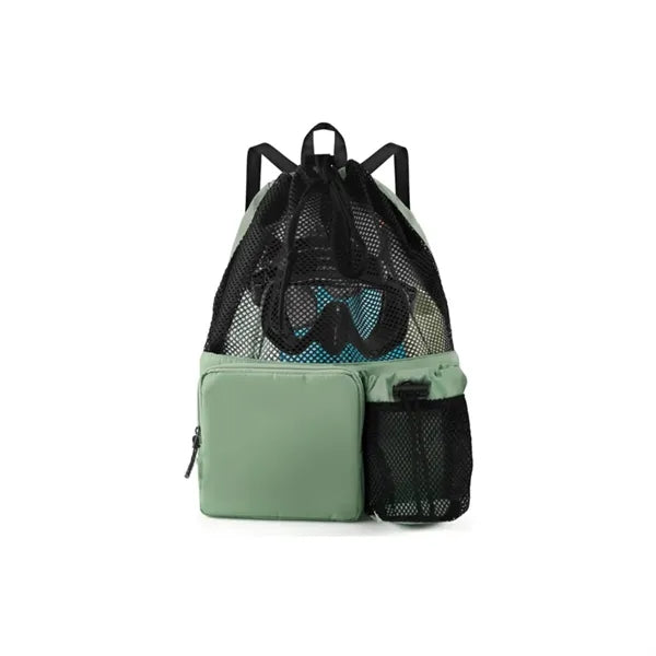 Large Capacity Waterproof Drawstring Bag Transparent Mesh