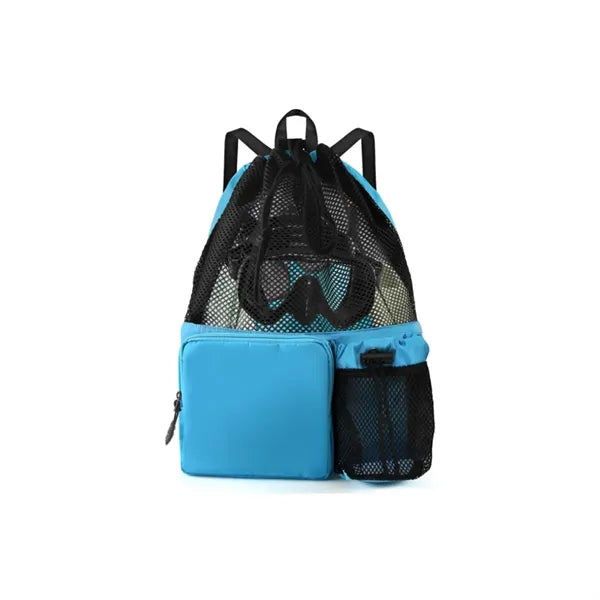 Large Capacity Waterproof Drawstring Bag Transparent Mesh