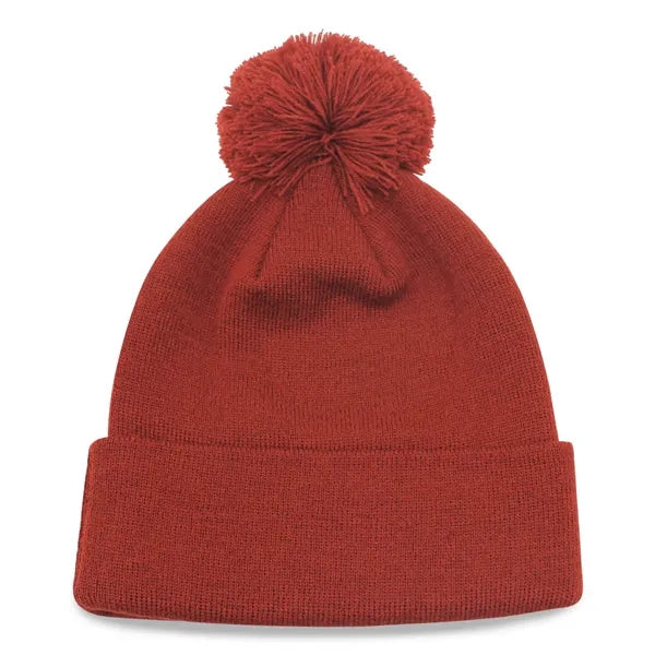 12" Knit Beanie Pompon