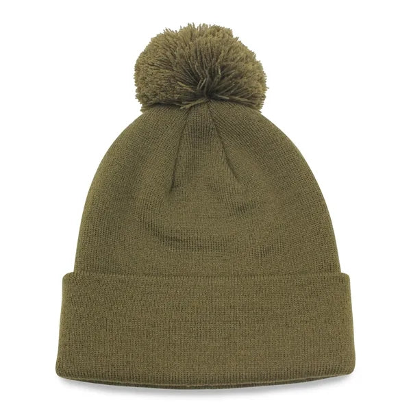 12" Knit Beanie Pompon