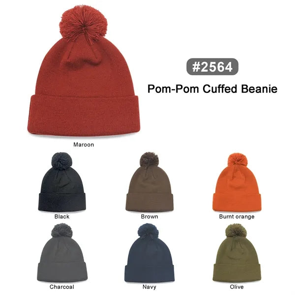 12" Knit Beanie Pompon