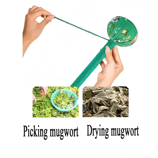 Mugwort Massage Hammer For Neck Back Therapy Free Shipping