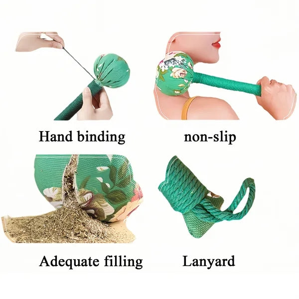 Mugwort Massage Hammer For Neck Back Therapy Free Shipping