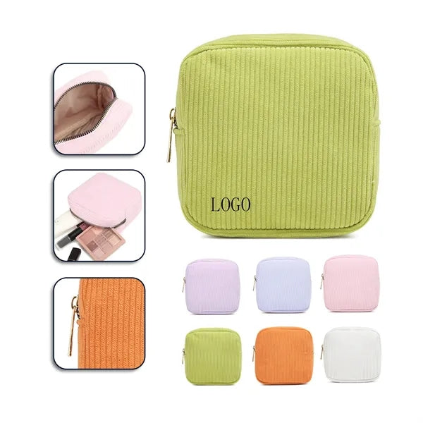 Travel Corduroy Makeup Pouch
