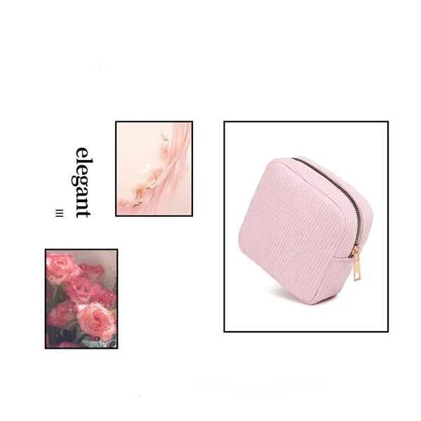 Travel Corduroy Makeup Pouch