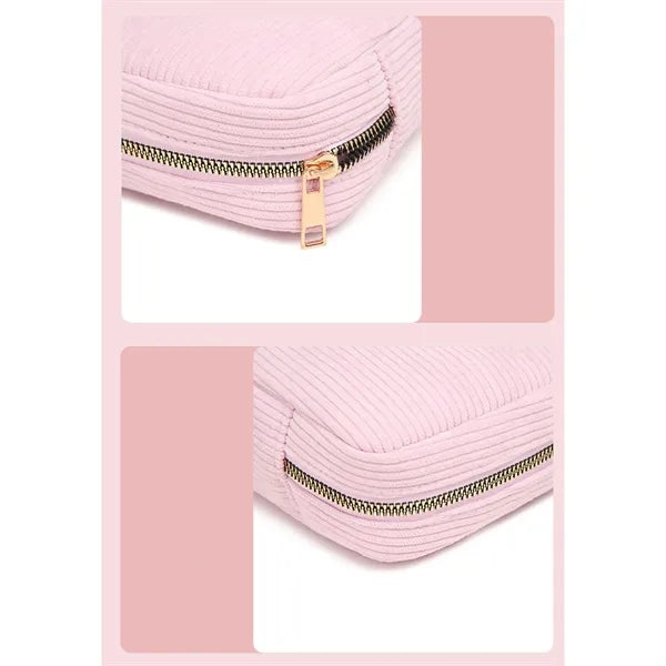 Travel Corduroy Makeup Pouch