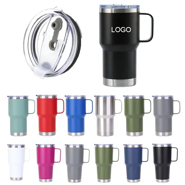 20 oz Stainless Steel Tumbler W/ Lid & Handle