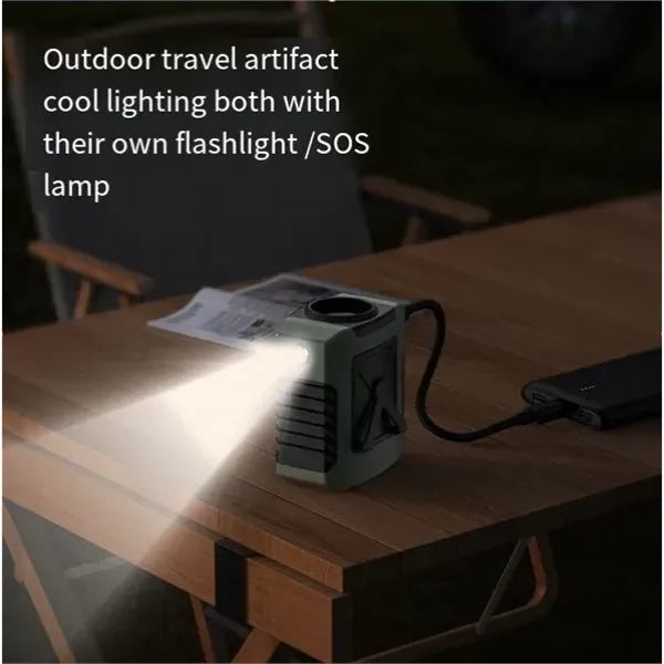 Outdoor 4 In 1 Function USB Waist Fan For 8000mah