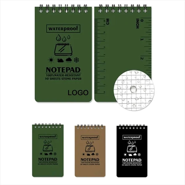 3" x 5" Custom Waterproof Spiral Notebook