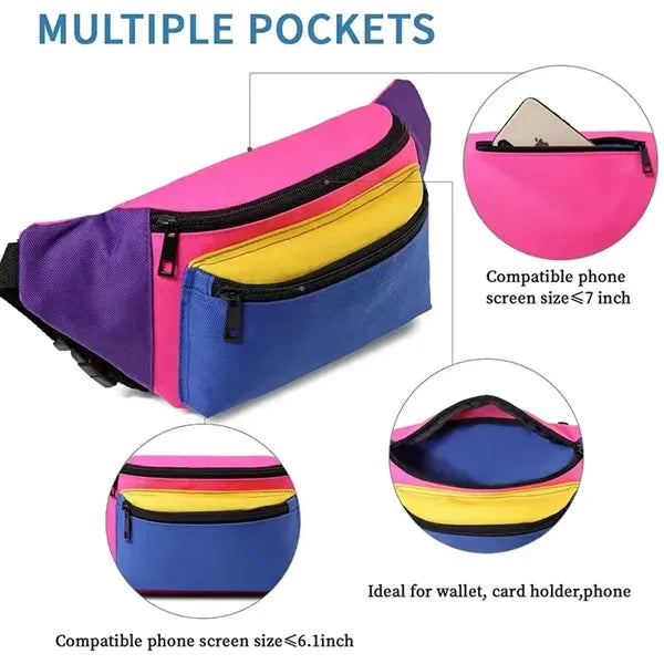 Neon Waist Fanny Pack For 80S Costumes