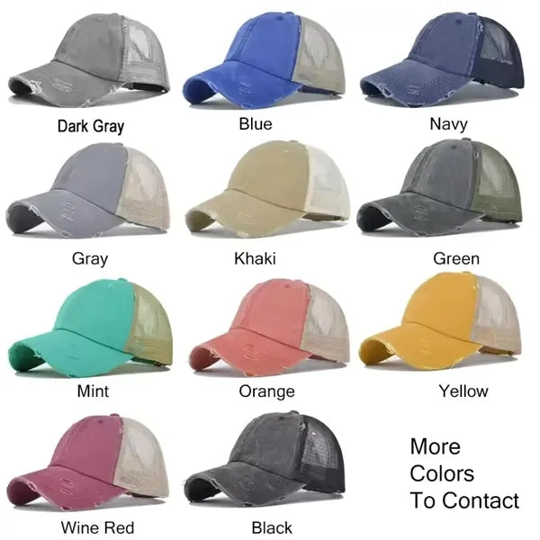 Womens Baseball Cap Ponytail Cross Hat