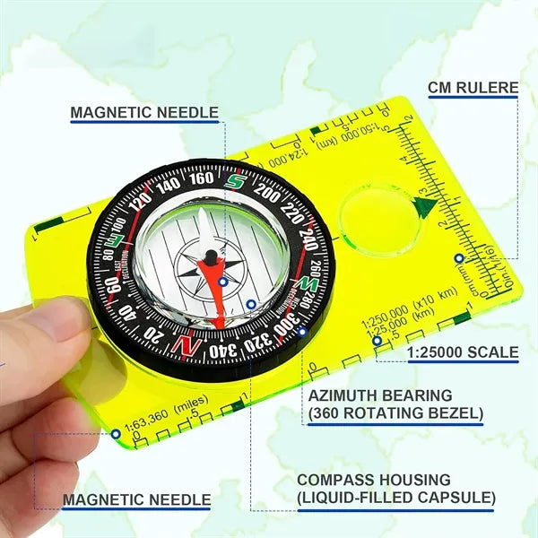 Multipurpose Outdoor Compass with Measuring Scales