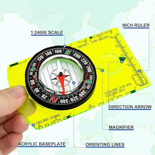 Multipurpose Outdoor Compass with Measuring Scales